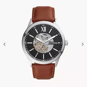 Fossil 48mm Flynn Automatic Brown Leather Watch